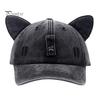 Party Style Street Hat Cat Ear Trucker Hat, Baseball Cap with Detachable Sunglasses, Unique Adjustable Pilot for Outdoor Travel UV Protection