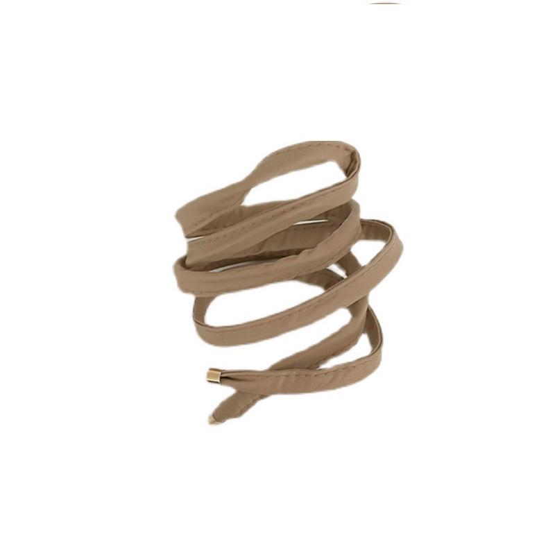 Japanese Style PU Leather Hair Tie Scrunchie with Shapeable Ribbon, Available In Three Colors