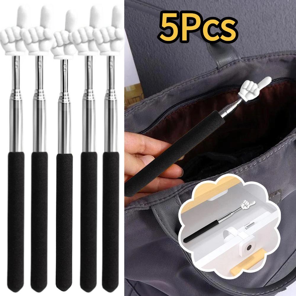 

5 шт./компл. портативная указка для обучения из нержавеющей стали, телескопическая, с дизайном пальца, указка для обучения на доске, школьные и офисные принадлежности