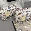 New Large Capacity Pen Bag Puppy Print Multi-functional Pencil Case Multi-layer Stationery Storage Pouch Student