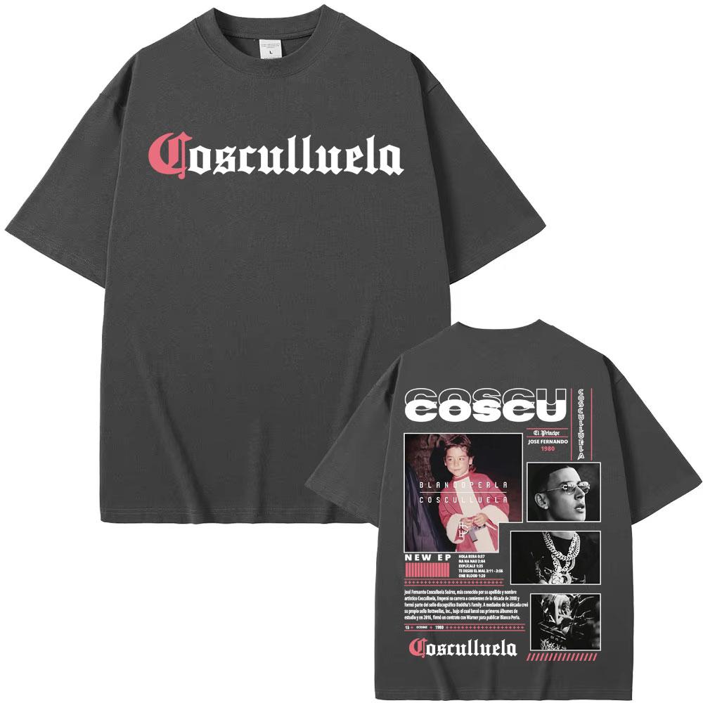 2025-26 Blanooperla Cosculluela Album Tour Merch T-Shirt Men's Gothic Fashion Vintage T-Shirt Extra Large Short Sleeve