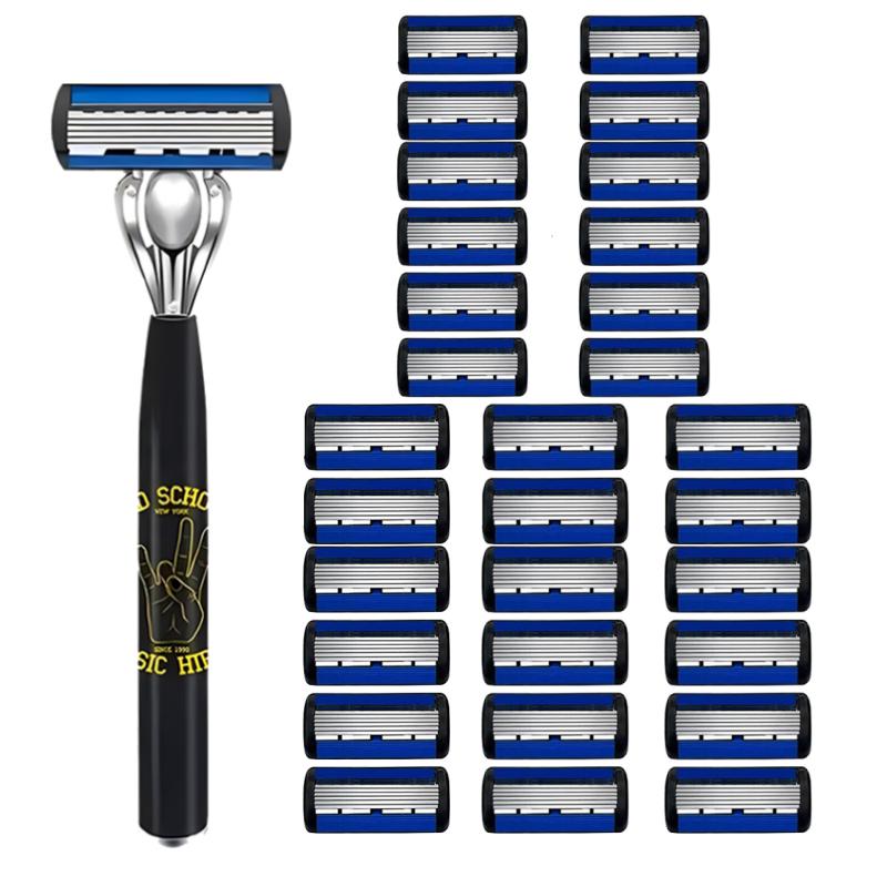 6-layer Blades Replacement Shaver Head Cassette Shaving Razor Blade Replacement Set Factory Direct Sales Men Manual Safety Razor