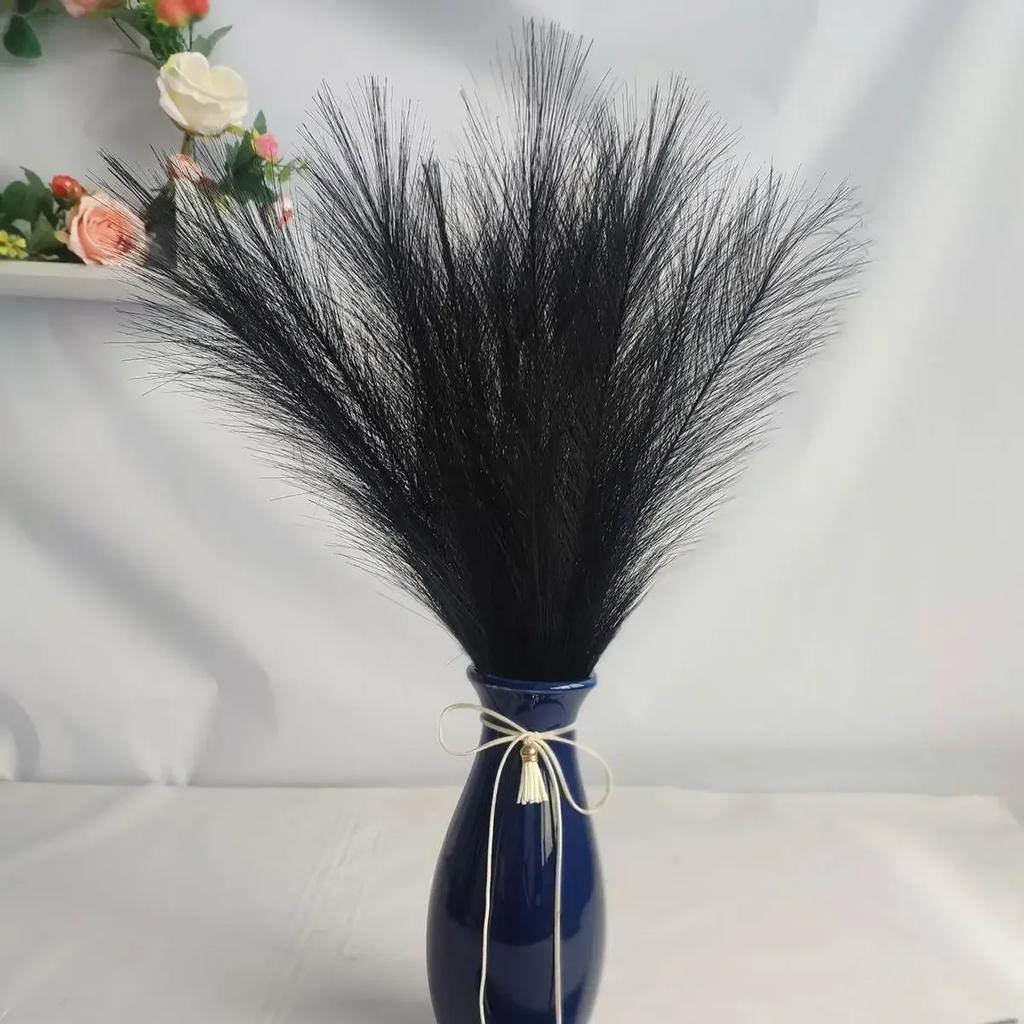 3pcs-Artificial Pampas Grass Simulation Feather Wedding Props Reed Hair Boho Home Decoration