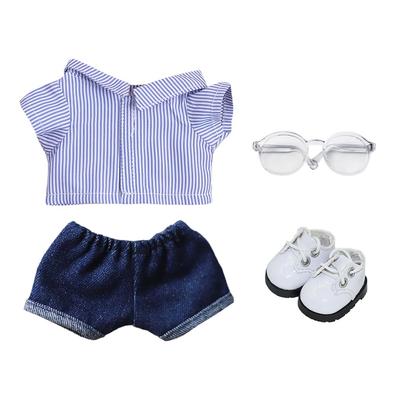 Niannyyhouse Plain, Plaid, Striped, Dress Shirt, Jeans, Glasses, Leather Shoes, 10cm, 15cm, 20cm Stuffed Animal Clothes, Dress-up, Cotton Doll,