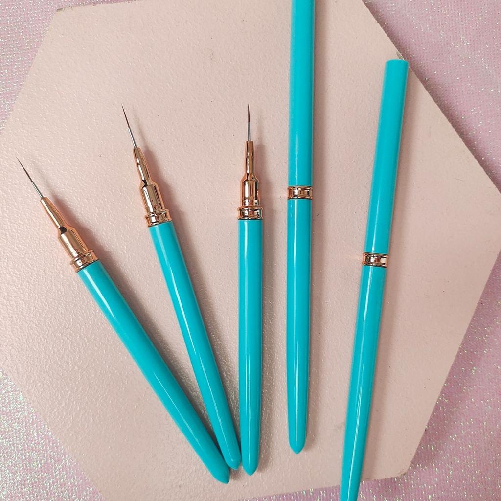 5Pcs Nail Art Liner Brush Set Uv Gel Nail Brushes Kits French Stripe Line Painting Drawing Flower Pen Professional Manicure Tool