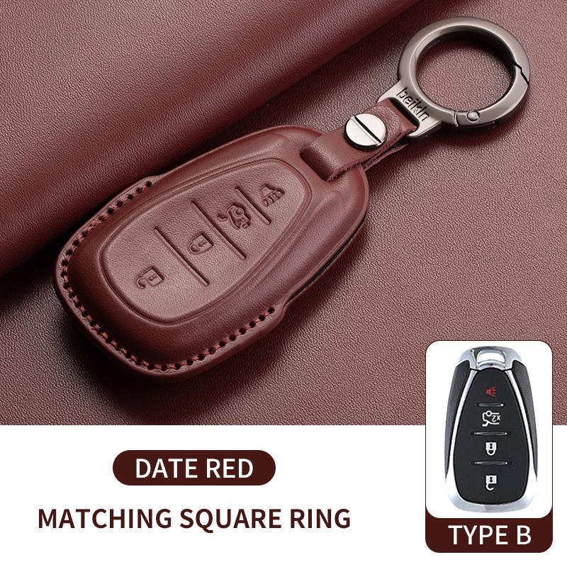 

For Chevrolet Chevy Camaro Cruze Malibu Xl Sonic Volt Tracker Spark Bolt Trax Equinox Traverse Leather Car Key Case Cover Shell