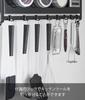 Yamazaki Range Hood Steel Panel x x Tower Floating Kitchen Magnetic 1734 & Hooks, Black, W55.3 D4.3 H22.7cm (including hooks), series, Storage, Panel,