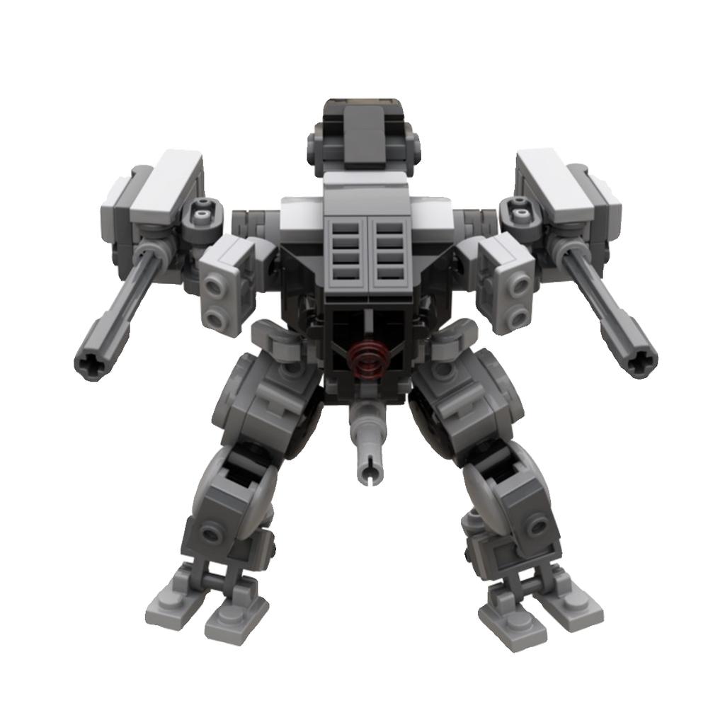 Non-Toxic Science Fiction Military Combat Robot Armed Bipedal Walking Mecha Rong Building Block Moc Building Toy Model