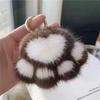 1 Piece Cat Paw Plush Pendant Bag Ornaments Cute Little Paw Car Key Chain Bag Pendant Keyrings Birthday Gift