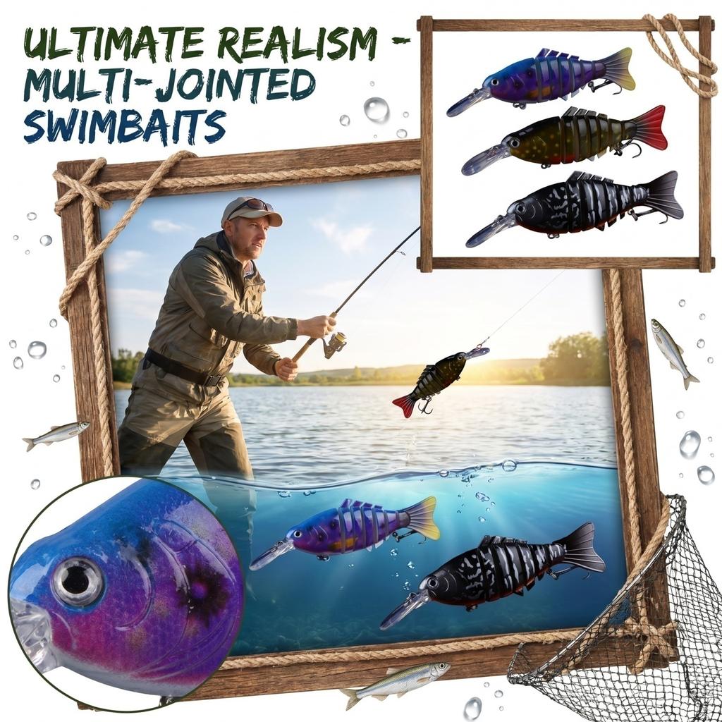 Segmented Fishing Lure Hard Bait Multi-Joint Swimbait 23g 12cm Artificial Bionic Fish Lure for Freshwater and Saltwater Fishing