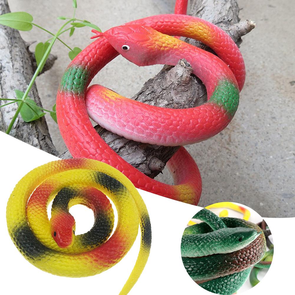 4 PCS 68CM Pranks Rubber Snakes Set Halloween Tricky Toys Lightweight Portable Snake Toy Scare Toy Snake April Fool's prop Snake