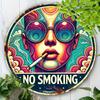 Vintage Style Aluminum Foil Engraved Sign No Smoking Rustic Multipurpose Home Decor Plaque for Wall Window Room Patio Ba