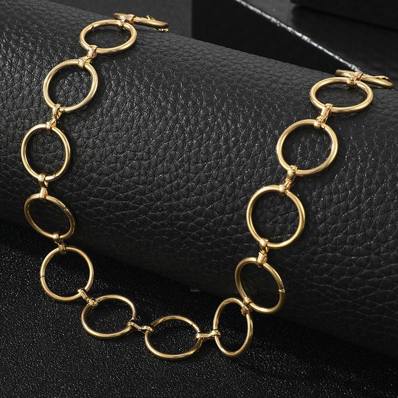 Thick chain circle punk style exaggerated necklace, simple and versatile trend ins short necklace wholesale