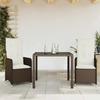 Vidaxl 3-Cz. Garden Bistro Furniture Set, Brown, Poly Rattan