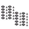 20 Set Bucket Shaped Screw Back Rivets 15mm Alloy Punk Stud Rivets with 6mm Cross Screws Silver Black
