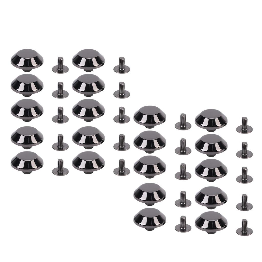 20 Set Bucket Shaped Screw Back Rivets 15mm Alloy Punk Stud Rivets with 6mm Cross Screws Silver Black