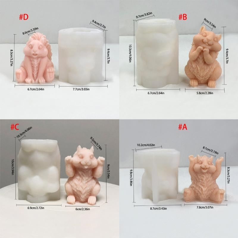 Creative Squirrel Silicone Candle Mold Squirrel Shape Ornament Moulds Silicone Craft Molds Silicone Texture for Crafting