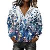 Women's Vintage Print Hoodie Pullover Sweatshirt Long Sleeve with Top