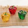 Green Pepper Ornaments Coloured Glaze Decoration Glass Home Decor Glass Crystal Quartz Gift Souvenir Chili Figurine Collectible