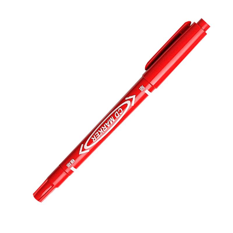 1 pcs Twin Tip Permanent Marker Pen Waterproof Ink Fine Point Black Blue Red Oil Ink 0.5/1.0mm Round Toe Fine Marker Pens