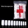 Korean French Nail Tips - 500 pcs Clear Half-Cover Seamless Stickers