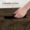 100L Home Storage Box, with Safety Hinge - Rustic Brown Wood-Effect