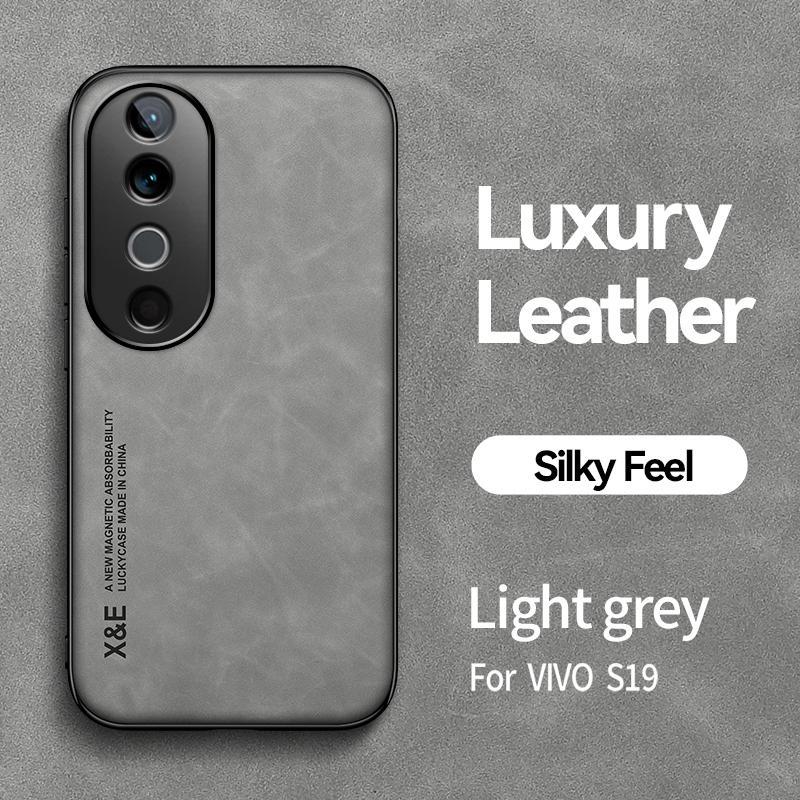 For Vivo V40 Magnetic Case Matte Leather Cover for Vivo V40 Pro Camera Shell Shockproof Phone Fundas for Vivo V30/Vivo V30 Pro