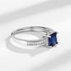Copper Stylish Simple British Style Elegant And Calm Square Emerald Zircon Ring