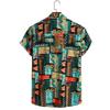Men's Fashion Retro Printed Short Sleeved Shirt Men's Hawaiian Printed Shirt