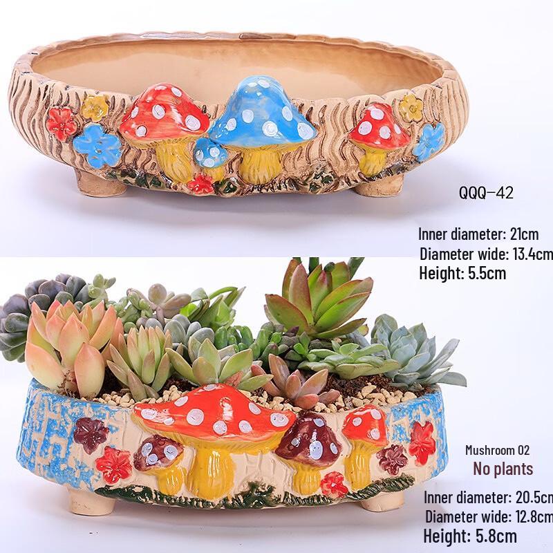 Большой керамический цилиндрический горшок для суккулентов