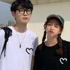 2023 Trendy Unisex Cotton T-Shirt with Heart Design - Short Sleeve, Loose Fit, Stylish Couples' Wear
