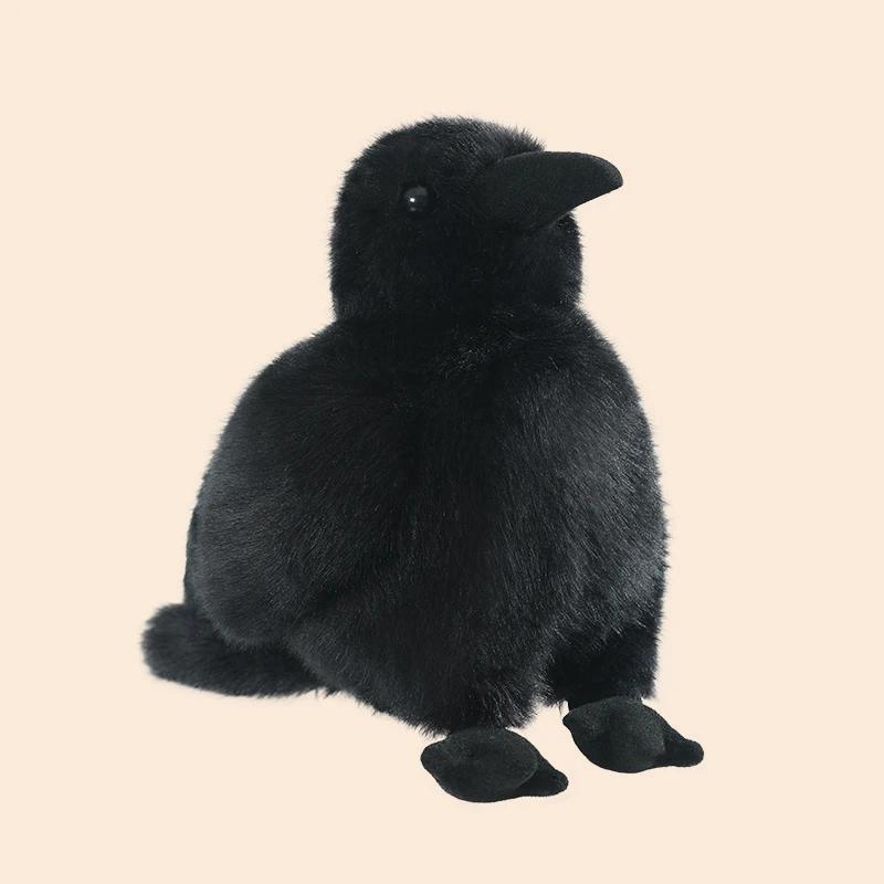 15/25/35CM Simulated Crow Plush Toy Corvus Corax Plushie Raven Peluche Lifelike Birds Stuffed Animals Doll Cute Home Decoration