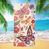 Buntes Handbemaltes Schmetterlings-Wildblumen-Strandtuch Lebendiger Floral-Insekten-Druck Schnelltrocknendes Leichtes Saugfähiges Handtuch