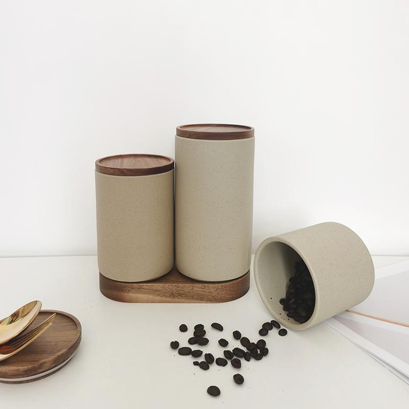 Japanese Ceramic Tea Pot Sealed Candy Jewelry Box Exquisite Household with Lid Nuts Coffee Beans Storage Bottle Food Container
