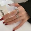 Korean Stylish Inspired S925 Silver Ring For Women With Distinctive Patterns Geometric