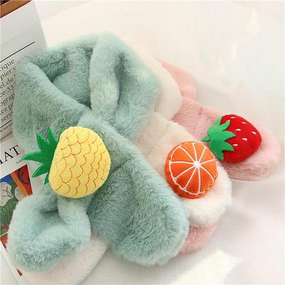 Children Warm Fruit Scarf New Imitation Rabbit Hair Autumn Winter Soft Girls Sweet Neck Scarf