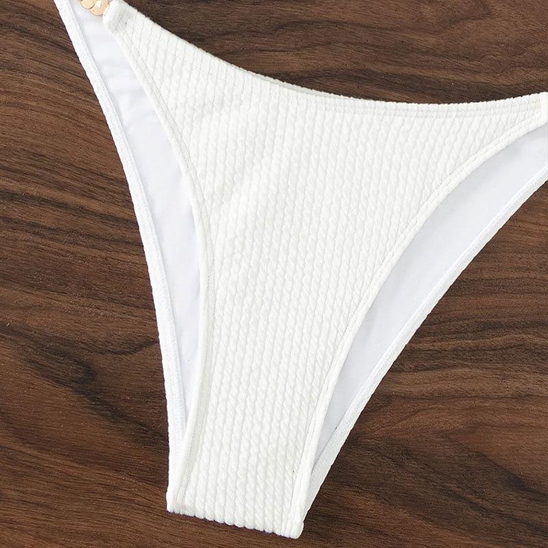 Women’s Solid Color Bandeau Bikini Swimwear Set, Sexy Triangle Two-Piece Swimsuit, Summer Beach Tankini Bathing Suit