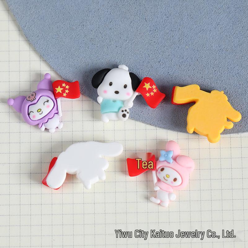 Sanrio Cartoon Flag Resin DIY Accessories: Phone Case, Hair Accessories, Pendant, Shoe Decor