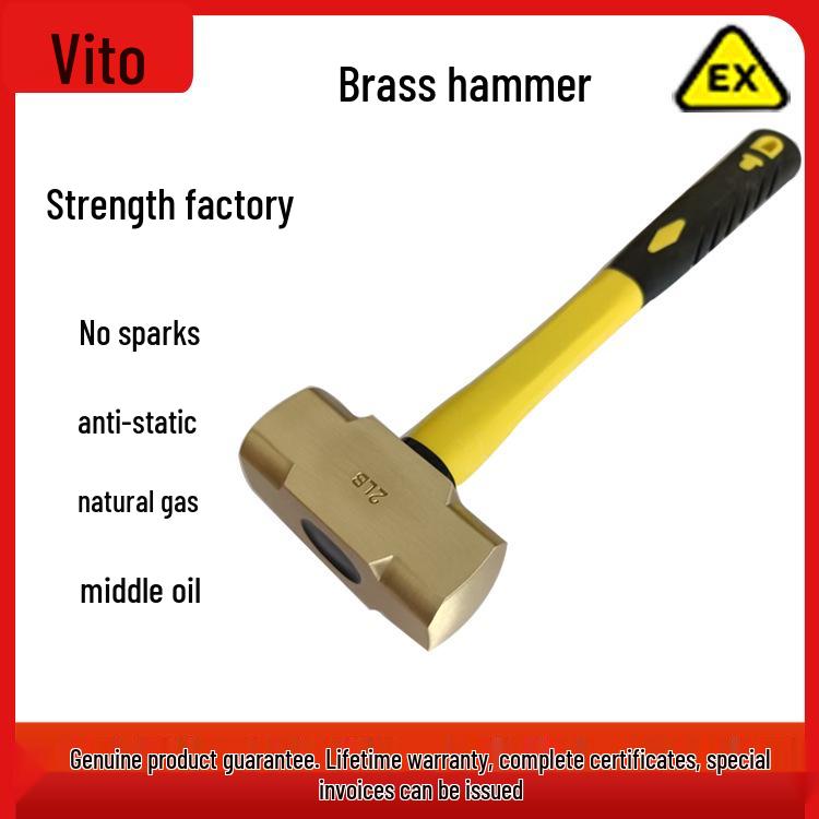 Spark-Free Copper Alloy Hammer: Explosion-Proof, Brass/Red Copper Hammerhead