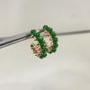 Green chalcedony gold-encrusted diamond ring-style earrings ear studs High-quality Jewelry Gifts for Daily Wear  Not Limited To Handmade