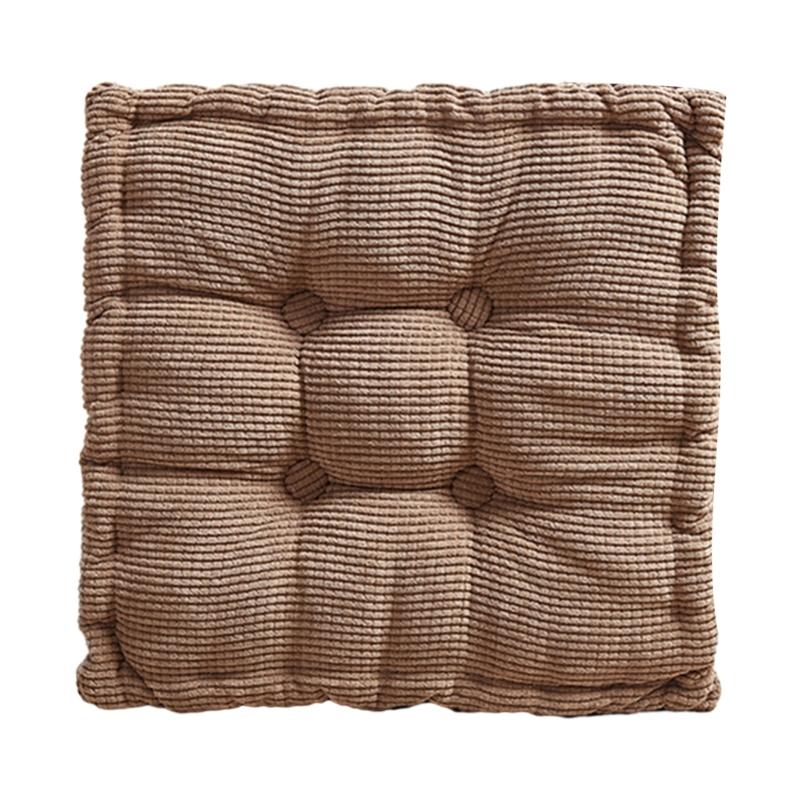 

Solid Square Seat Cushion Thicken Pillow Chair Pad Tatami Floor Cushions for Meditation Living Room Home Office Decor коричневий