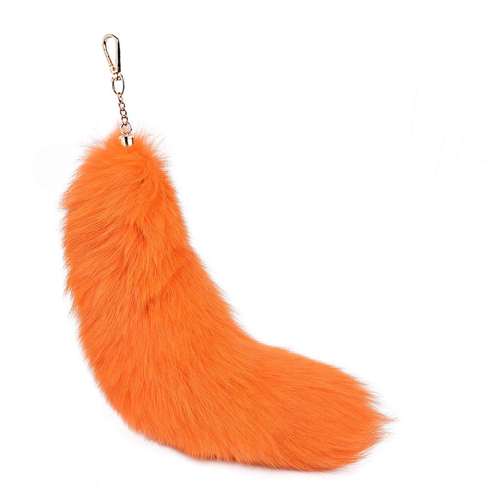 Silver Blue Fox Fur XL Pendant: Real Fur Women's Bag Charm & Car Keychain