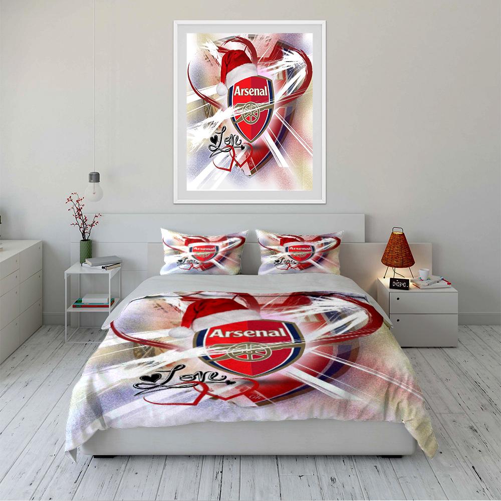 Arsenal Football Club Bedding Set Bedding Set (1 Duvet Cover, 2 Pillowcases, Duvet Not Included)