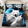 Wolf-Druck Bettwäsche-Set Einzelbettgröße Für Kinder Jungen Schlafzimmer, Nebeliges Bett Bettbezug-Set, Deckenbezug Wildtiere 2/3 Teile