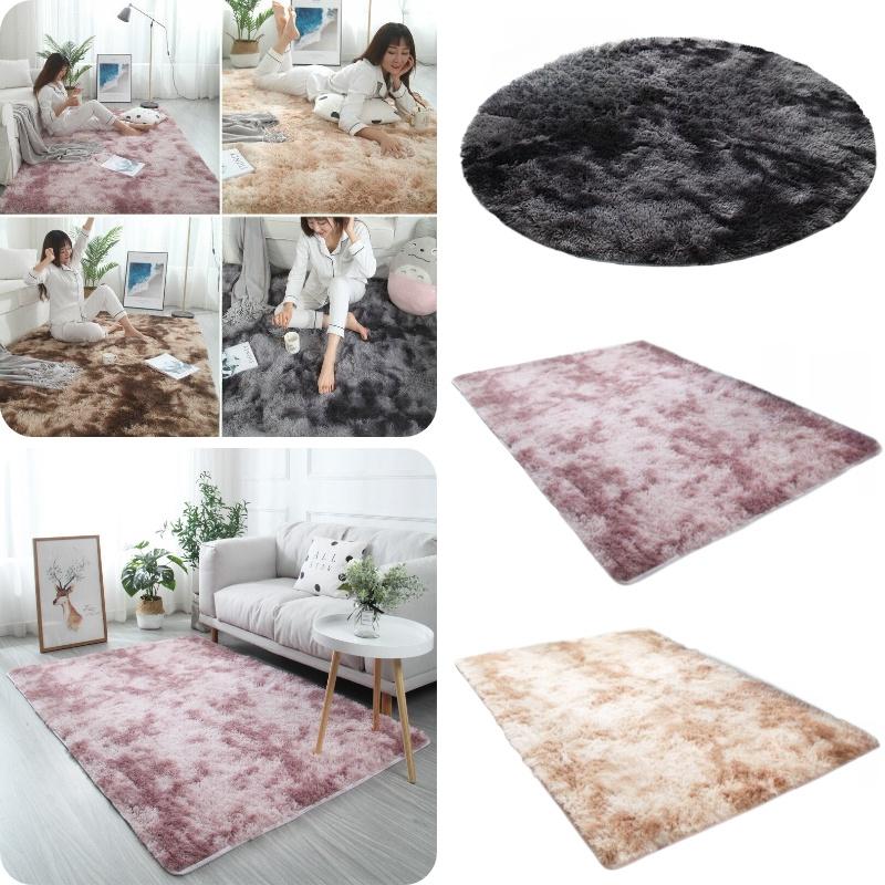 Nordic Style Round Carpet For Bedroom And Living Room Polyester Fiber Material Hand Washable
