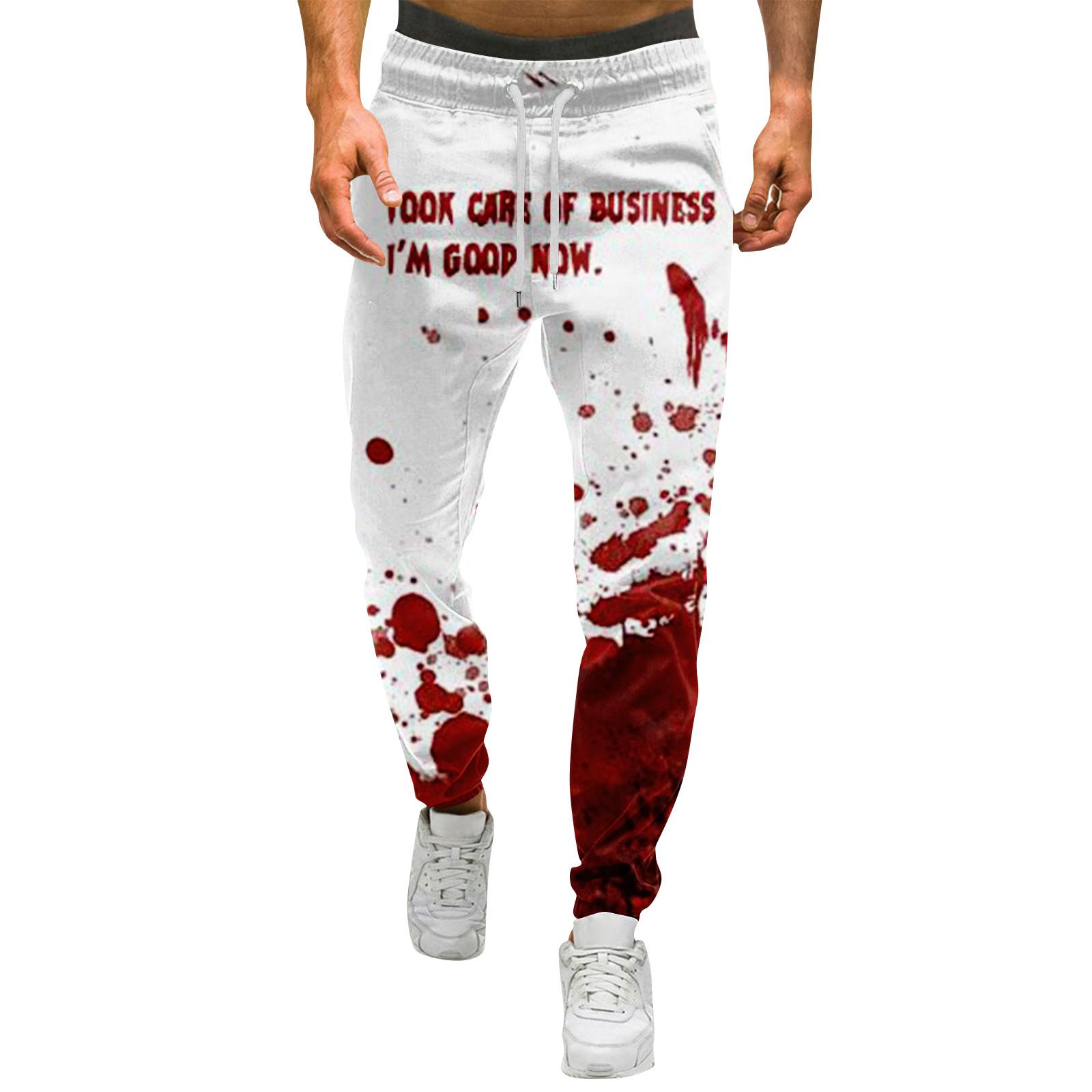 

Мужские брюки с принтом на Хэллоуин Мужские повседневные спортивные брюки на кулиске M