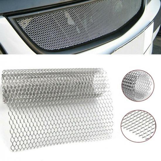 Aluminum Chrome Auto Front Hood Vent Grille Net Mesh Grill Cover Car Accessories