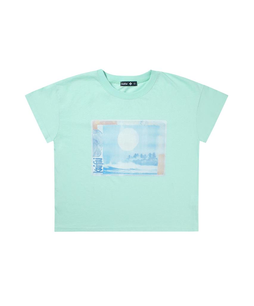 KAIFAI Fade Shore Short Sleeve T-Shirt (Mint) K26Qb238