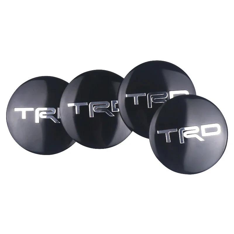 56MM 4Pcs Car Styling Aluminum Wheel Center Hub Caps Stickers For Toyota Rav4 Corolla Camry Aqua  Cross Yaris Auris TRD GR Sport FM1