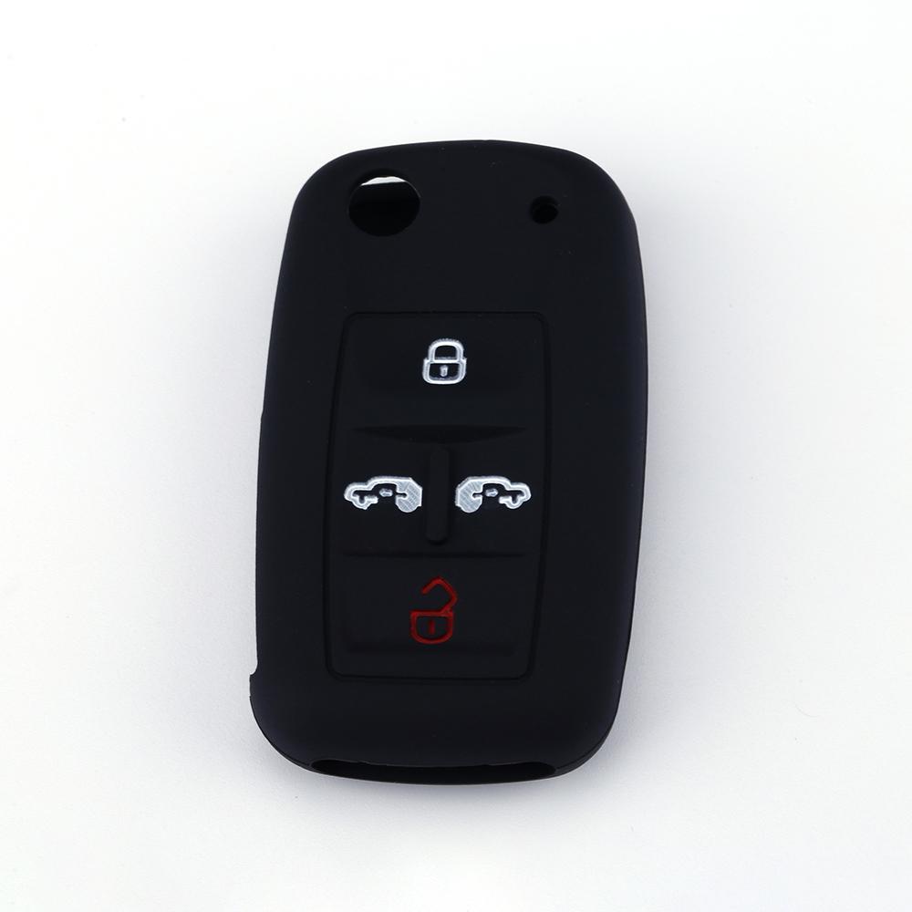 Silicone Car Key Cover Case For 4 Buttons VW Volkswagen Sharan Multivan T5 Caravelle MPV Auto Folding Fob Cover Replacement
